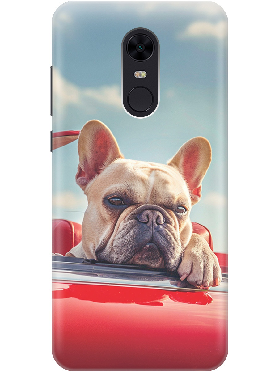 

Силиконовый чехол на Xiaomi Redmi 5 Plus с принтом "Бульдог в кабриолете", Прозрачный;бежевый;голубой;красный, 717097512