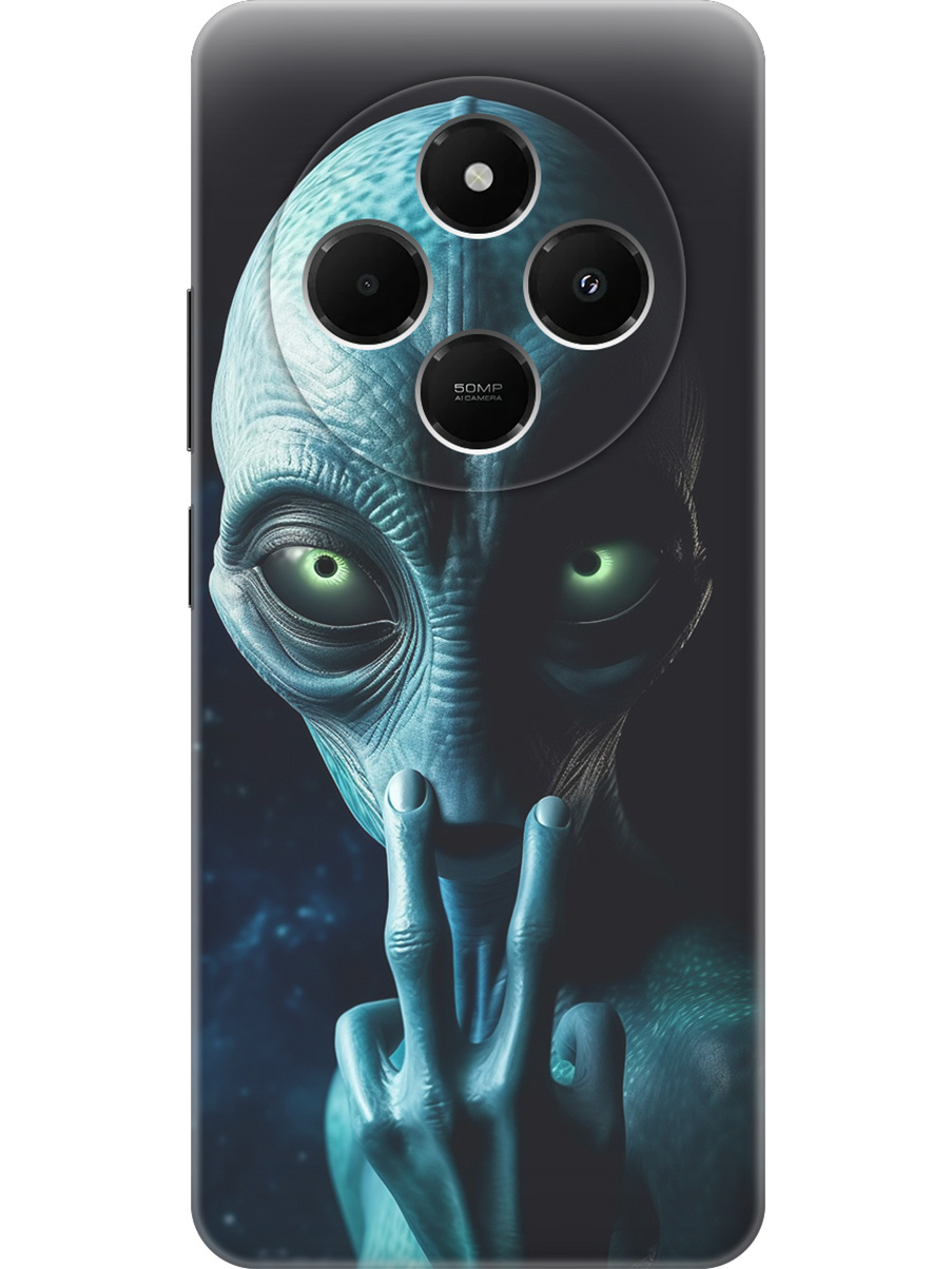 

Силиконовый чехол на Xiaomi Redmi 14C / Poco C75 с принтом матовый черный 869728, Черный;синий, 786715713