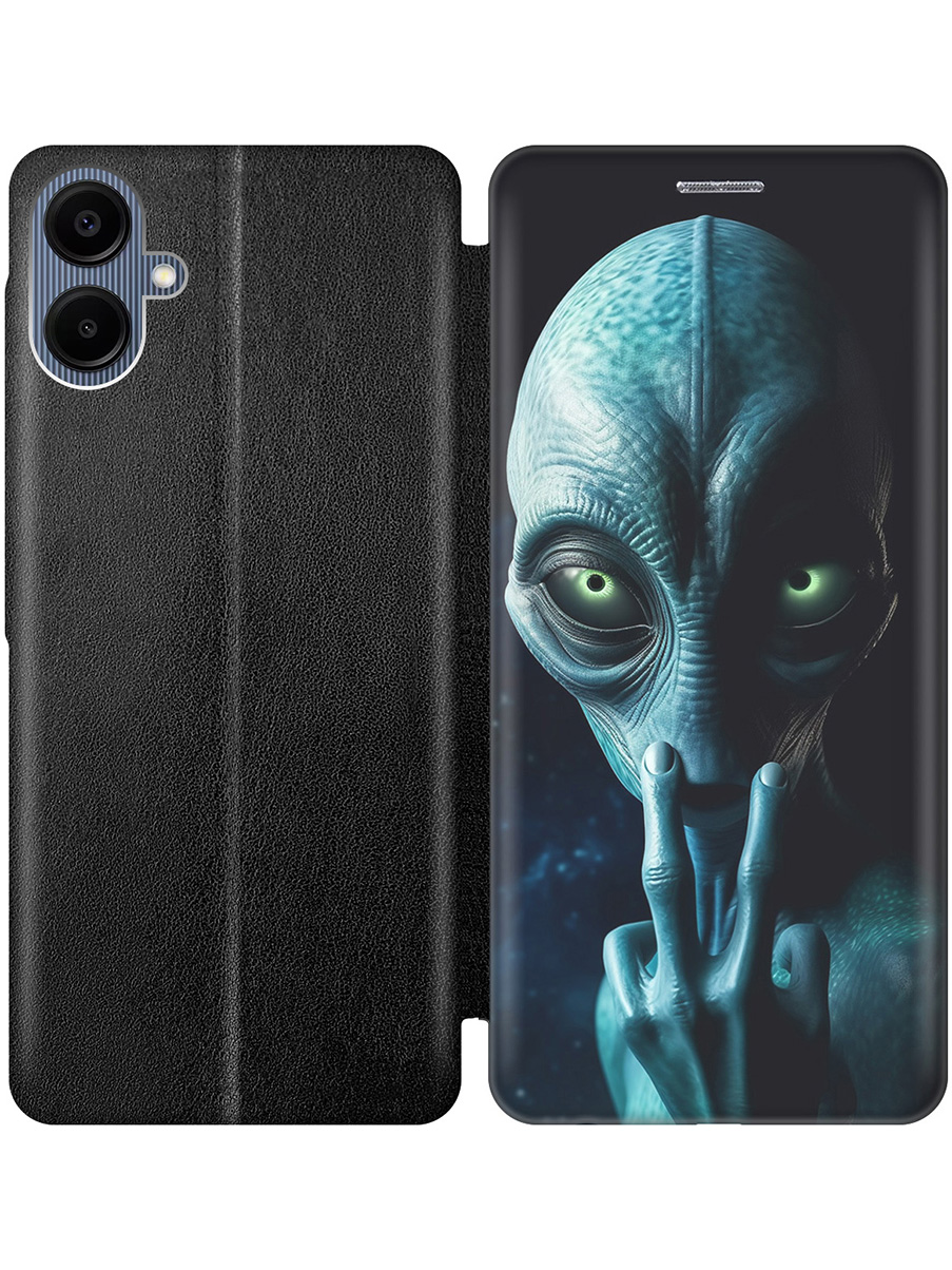 

Чехол-книжка на Samsung Galaxy A06 с принтом "Я слежу за тобой" черный, Черный;синий, 786717513