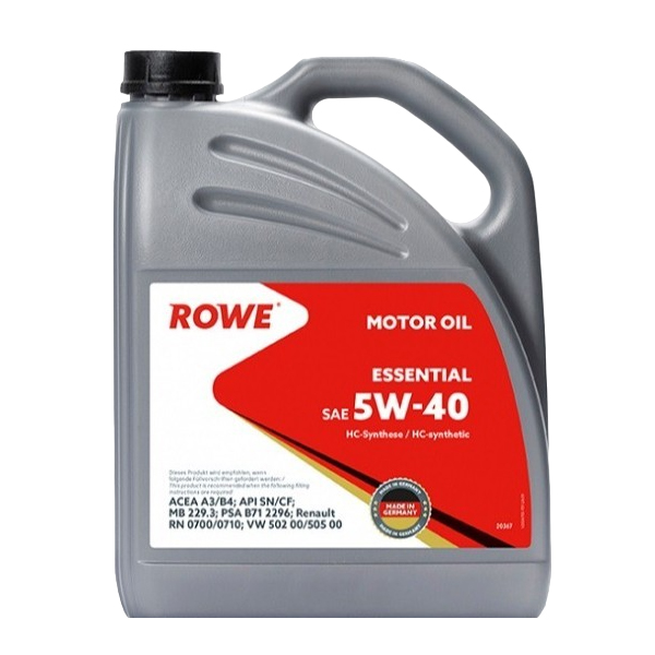 

Моторное масло ROWE синтетическое 5W40 Essential Ms-C3 Sn/Cf 5л