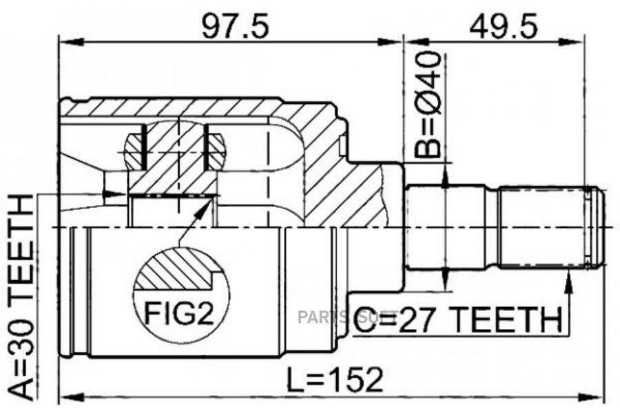 Шрус внутренний перед лев JIKIU JC28036 HONDA ACCORD (CLCNCM) 02-08