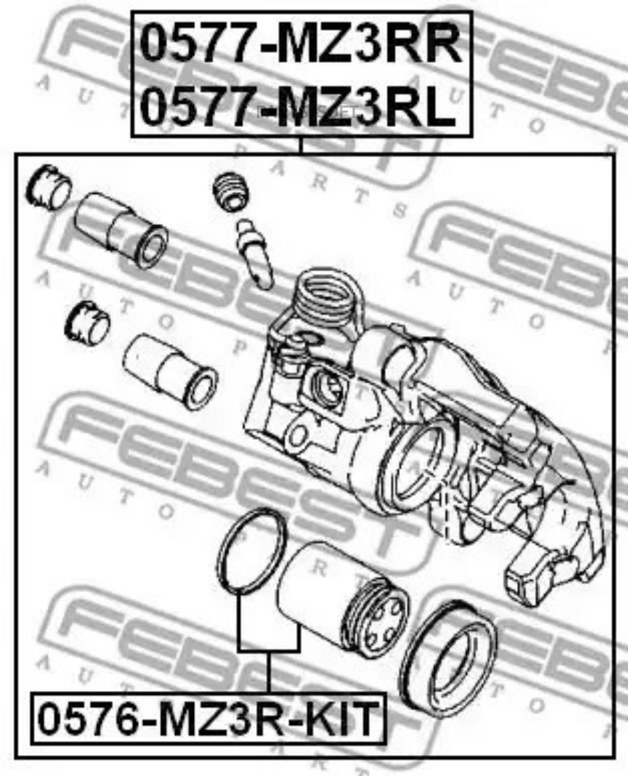 

Суппорт тормозной задний l mazda 3 bk 2003-2006 febest 0577-mz3rl