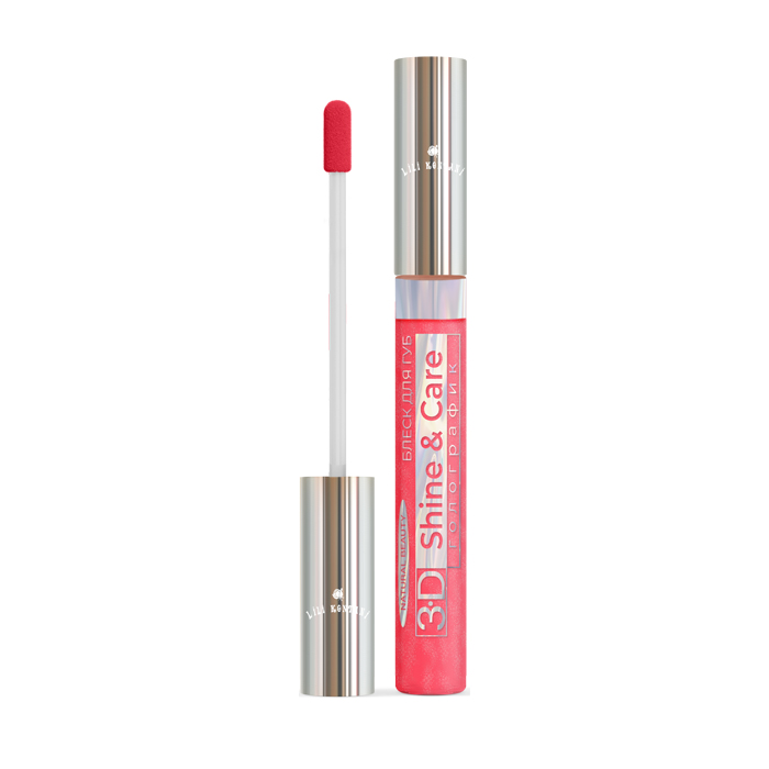 фото Голографический блеск для губ lili kontani lip gloss 3d тон №19 амарантовый 9 мл