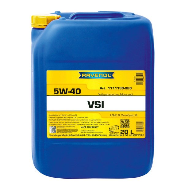 фото Ravenol 1111130020 масло моторное vsi 5w-40 20л (синтетика)