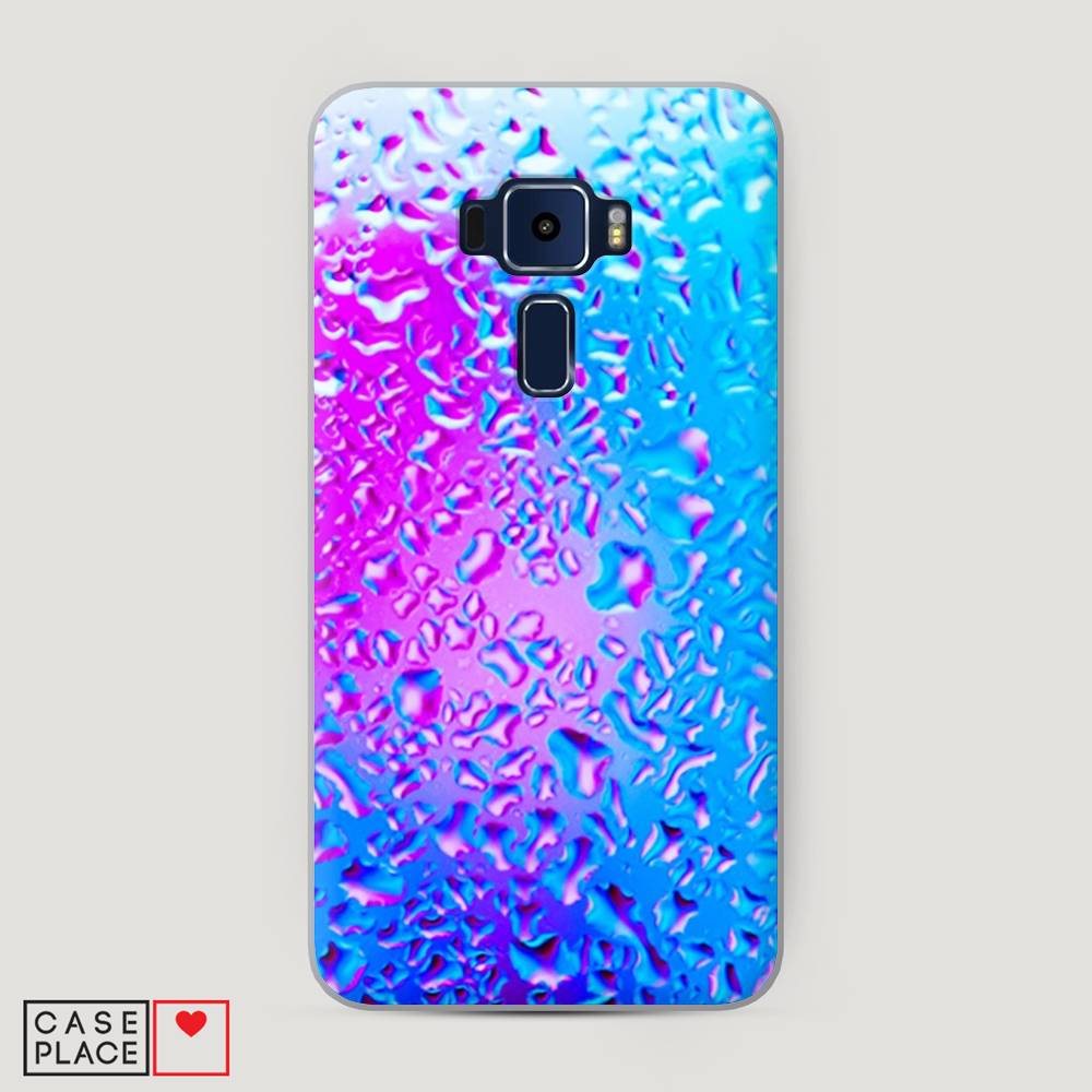 

Чехол на Asus Zenfone 3 ZE552KL "Капли на стекле", Голубой;розовый, 41250-3