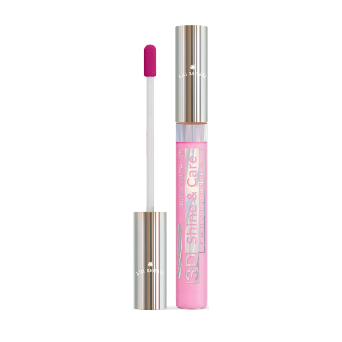 фото Голографический блеск для губ lili kontani lip gloss 3d тон №07 вересково-фиолетовый 9 мл