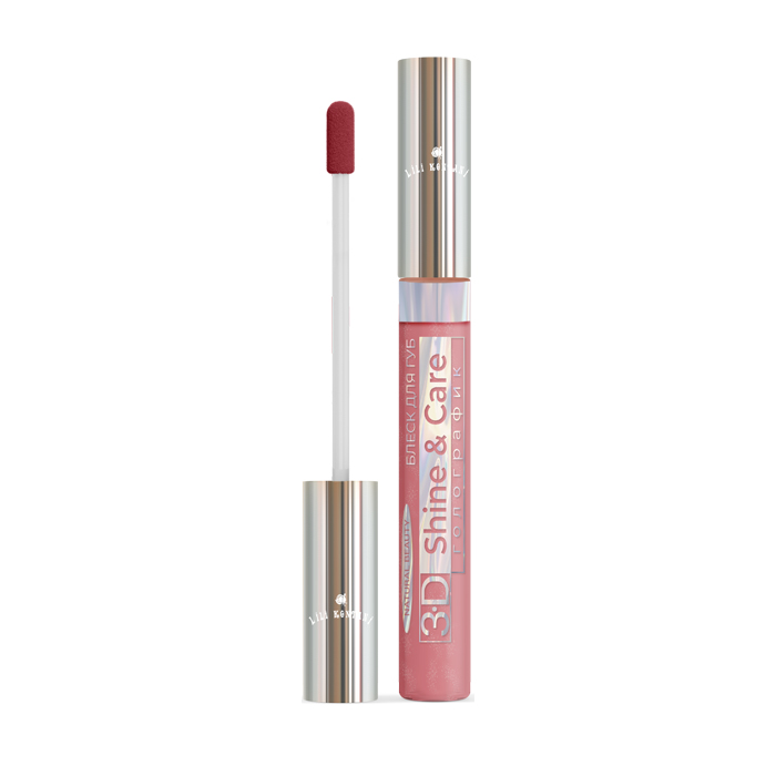 фото Голографический блеск для губ lili kontani lip gloss 3d тон №06 каштановый 9 мл