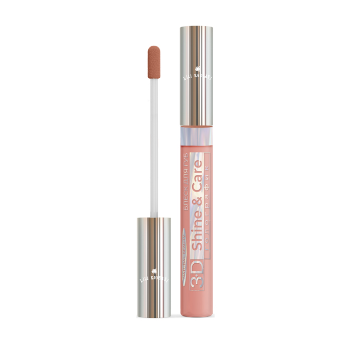 фото Голографический блеск для губ lili kontani lip gloss 3d №02 серовато-желто-розовый 9 мл