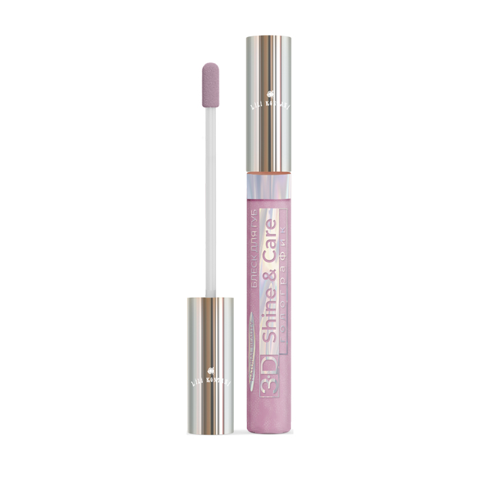 Купить Голографический блеск для губ Lili Kontani Lip Gloss 3D №01 бледный фиолетово-розовый 9 мл, Holographic Lip Gloss