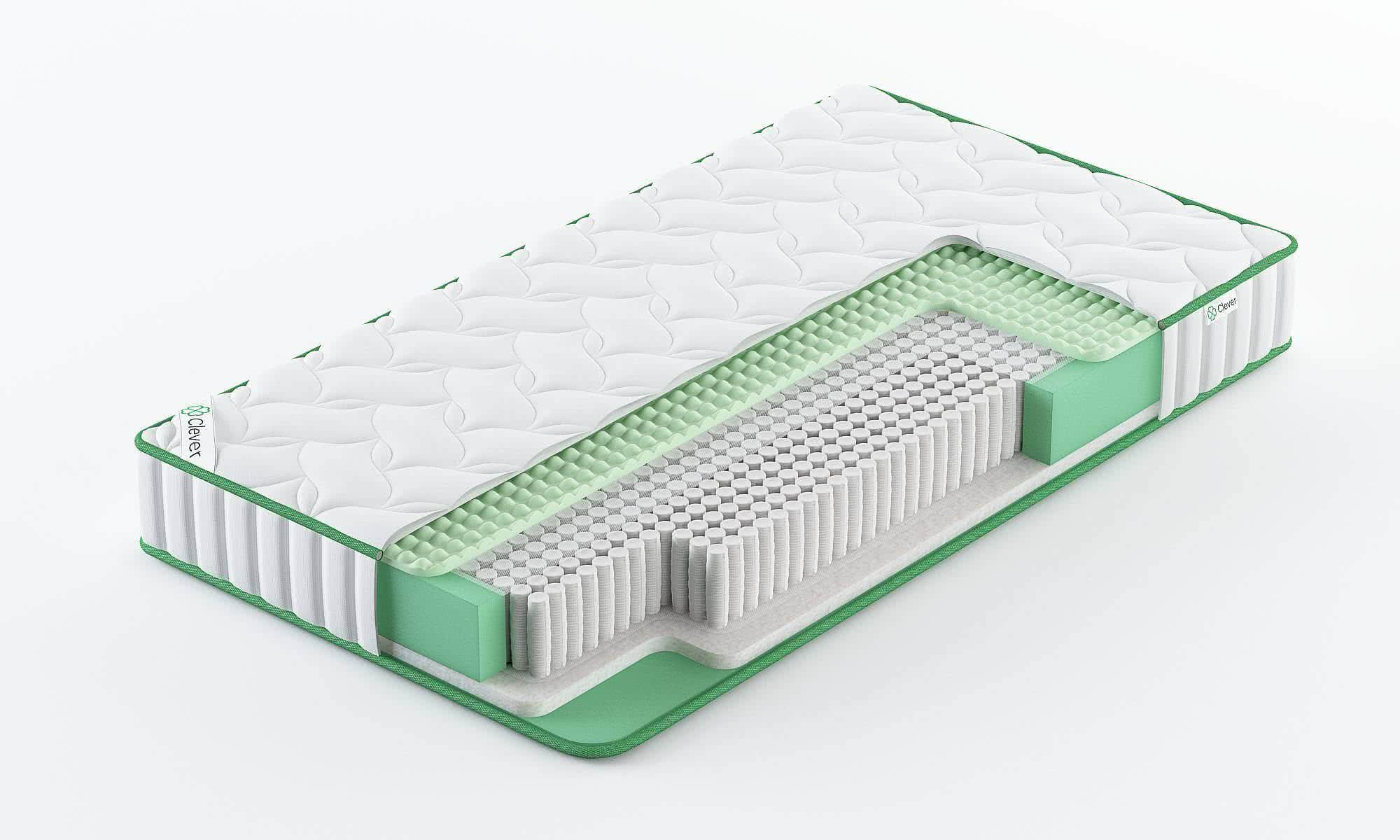 

Матрас Clever Strutto Soft S1000 100x165, Белый, CLEVER STRUTTO SOFT S1000