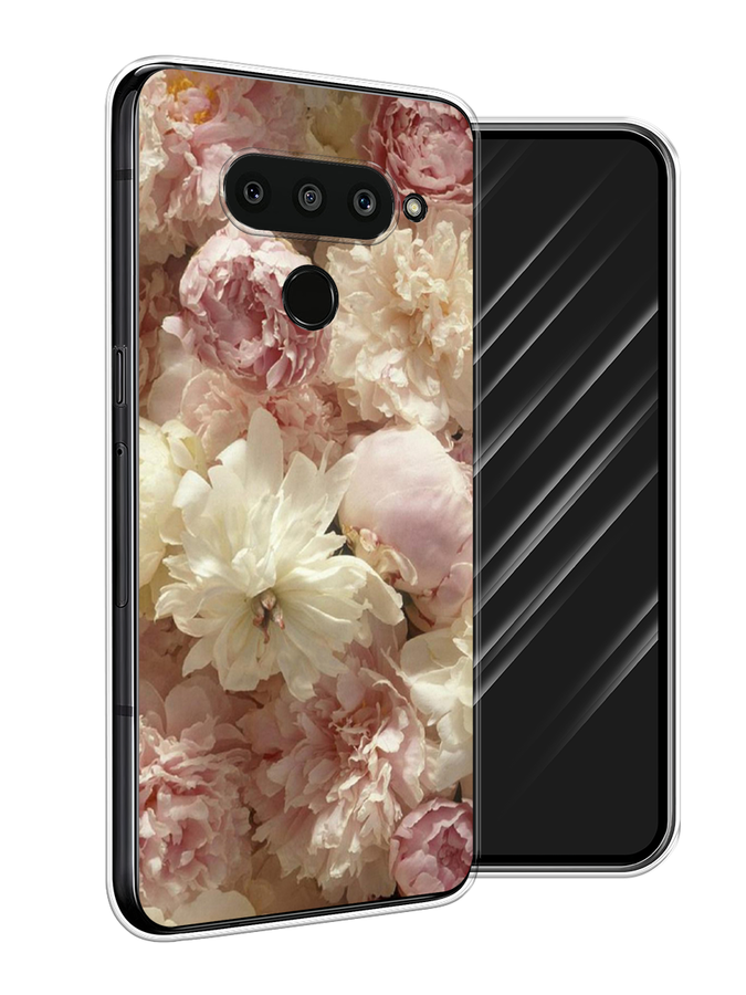 

Чехол Awog на LG V50 ThinQ "Пионы светлые", Бежевый;коричневый, 83850-8