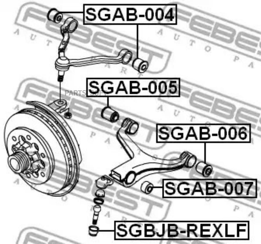 

Сайлентблок рычага ssangyong kyron 05-/actyon 01/rexton 02- пер.подв.нижн.