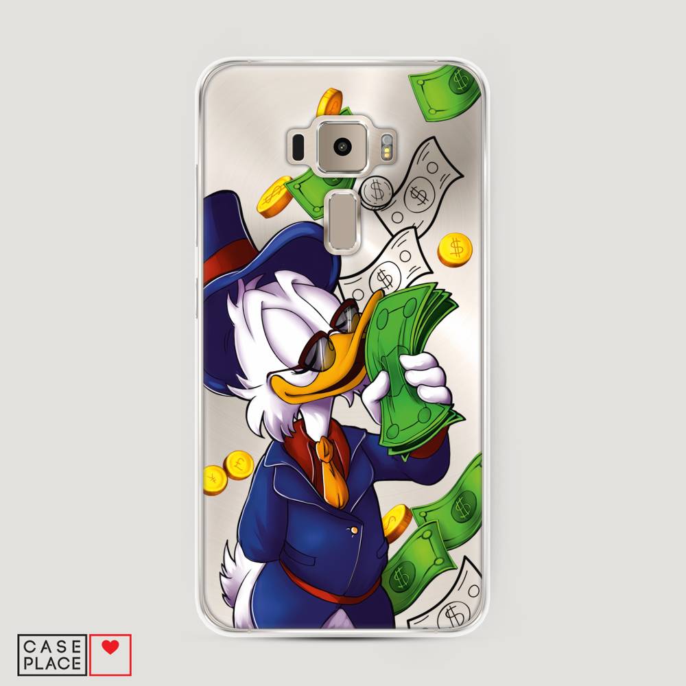 

Чехол на Asus Zenfone 3 ZE520KL "Scrooge McDuck with Money", Синий;зеленый;белый, 41150-6