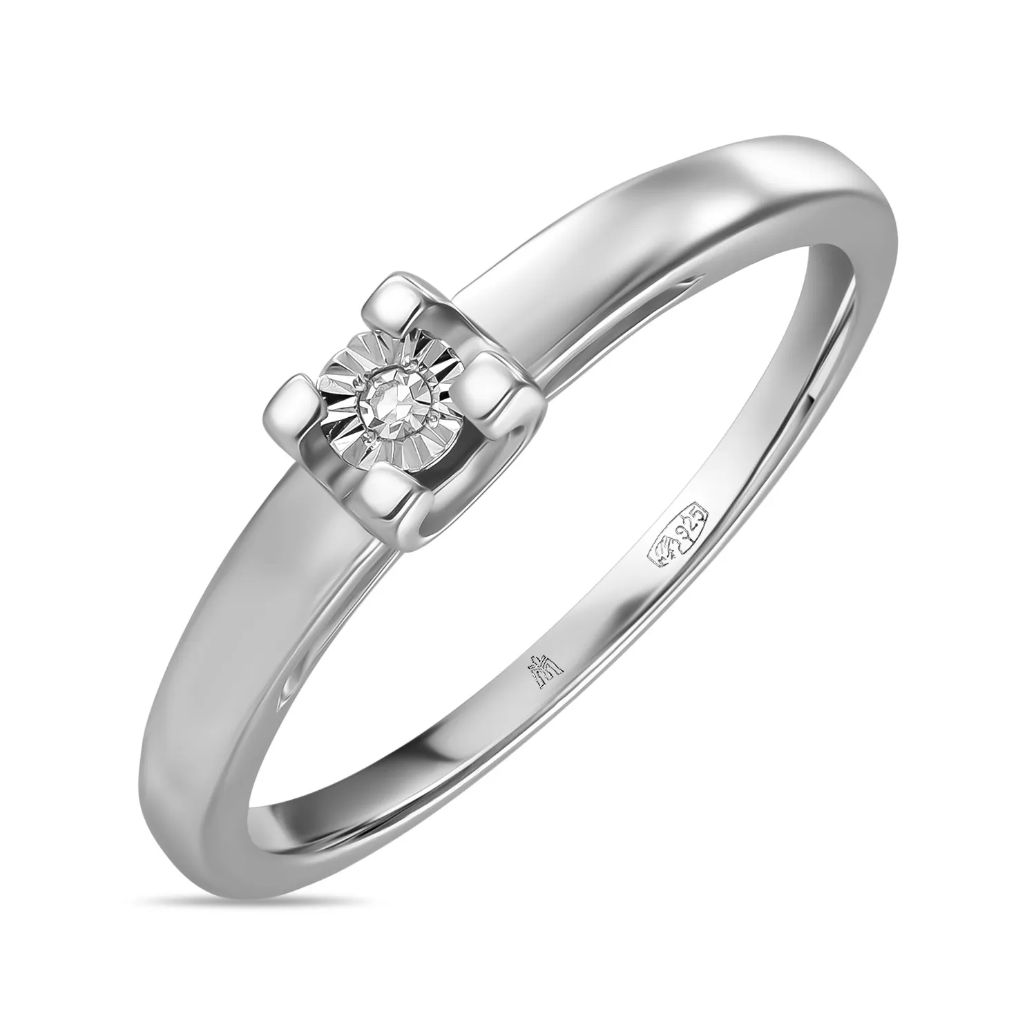 Кольцо из серебра с бриллиантом р.17 MIUZ Diamonds R01-SDI-34684