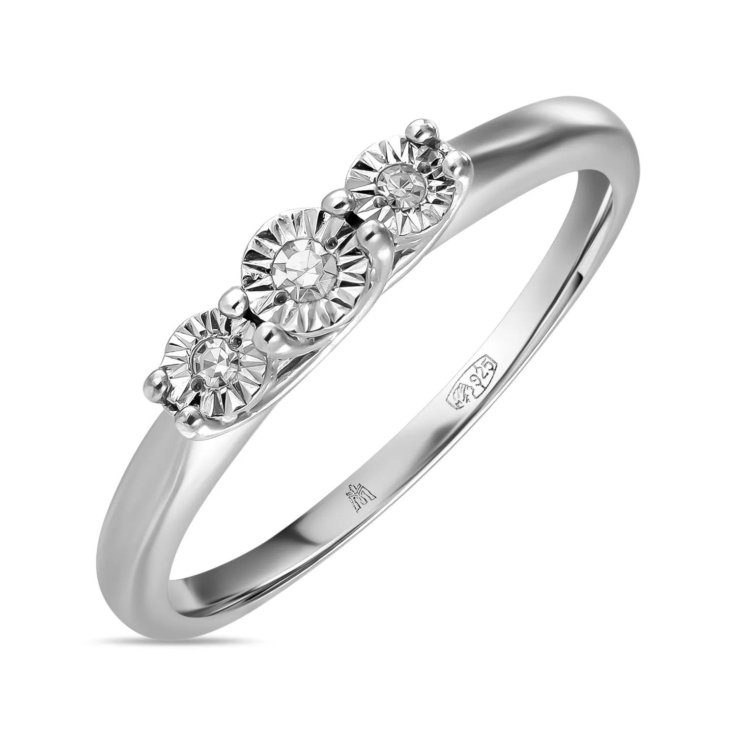 Кольцо из серебра с бриллиантом р.15,5 MIUZ Diamonds R01-SDI-35384