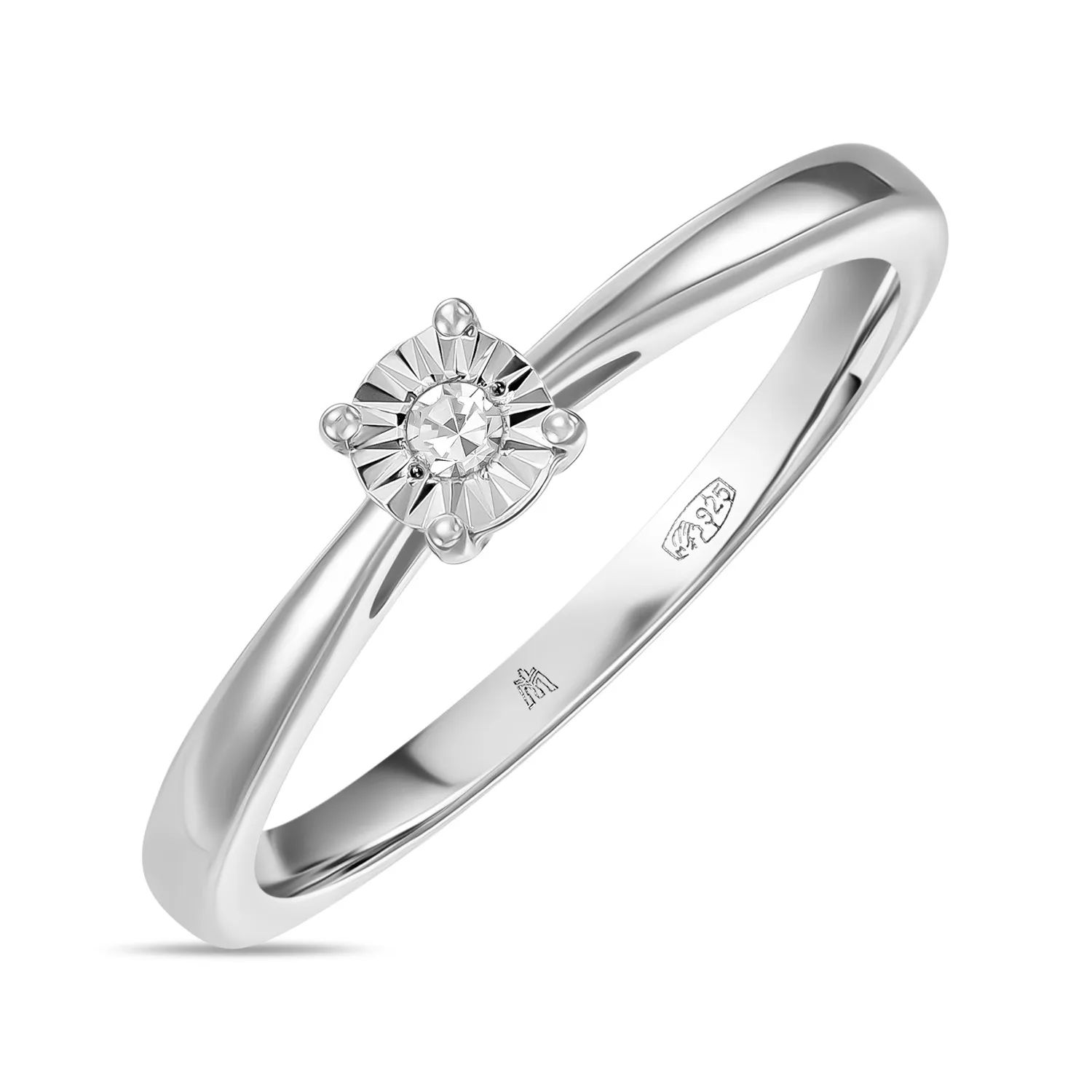 Кольцо из серебра с бриллиантом р.17,5 MIUZ Diamonds R01-SDI-33915
