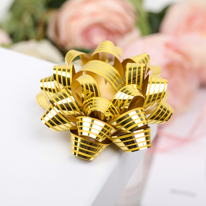 

Бант-звезда №7,5, металик с рисунком, МИКС