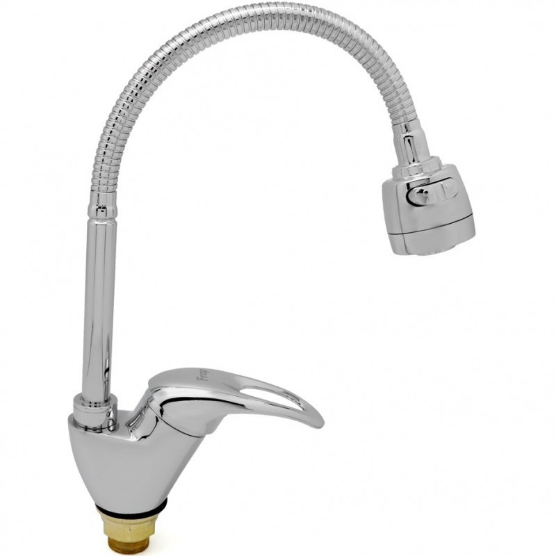 Смеситель для кухни Frap F4303, гибкий излив, однорычажный, хром смеситель для кухни гибкий водопад ab117b