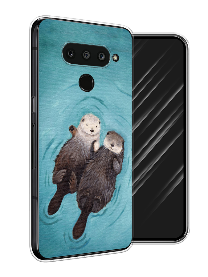 

Чехол Awog на LG V50 ThinQ "Парочка бобров", Голубой, 83850-10