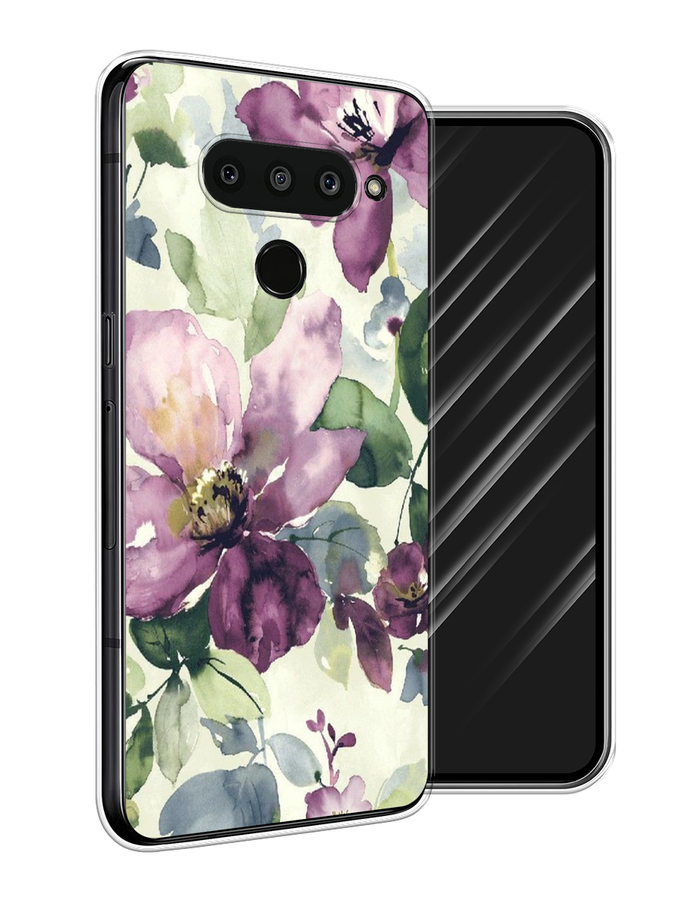 

Чехол Awog на LG V50 ThinQ "Сиреневые цветы-акварель", Фиолетовый, 83850-10