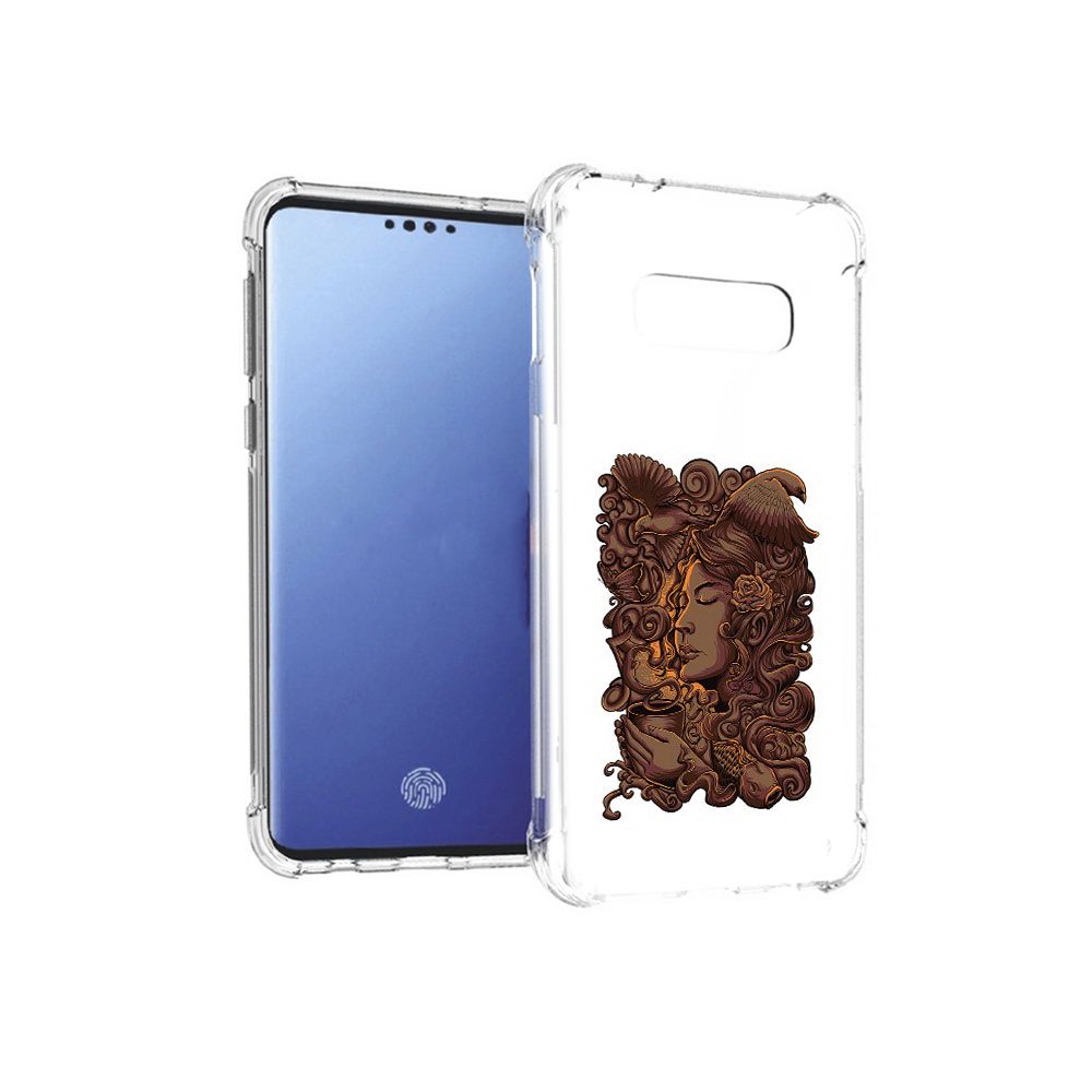 

Чехол MyPads Tocco для Samsung Galaxy S10E девушка с длинными волосами абстракция, Прозрачный, Tocco
