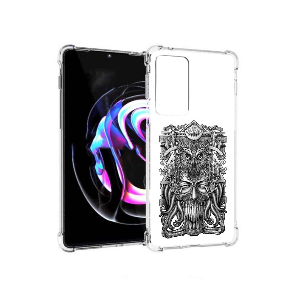 

Чехол MyPads Tocco для Motorola Moto Edge 20 Pro зубастая сова (PT227063.364.369), Прозрачный, Tocco