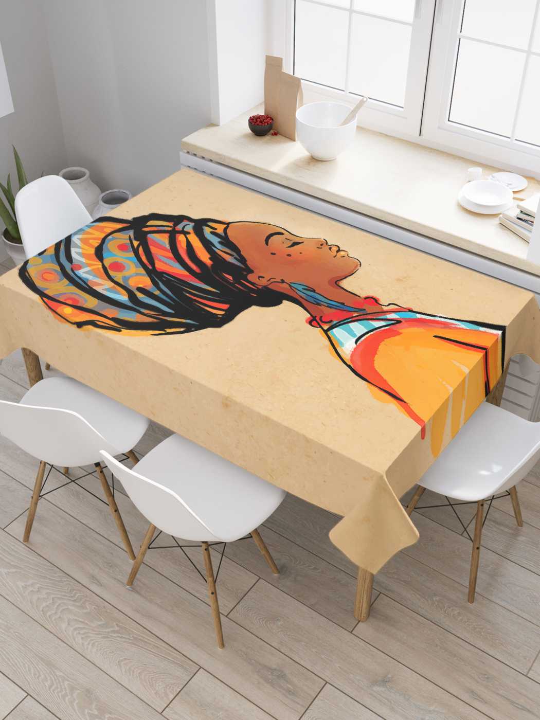 

Скатерть прямоугольная JoyArty "Высокая прическа" из сатена, 120x145 см, Желтый, Высокая прическа