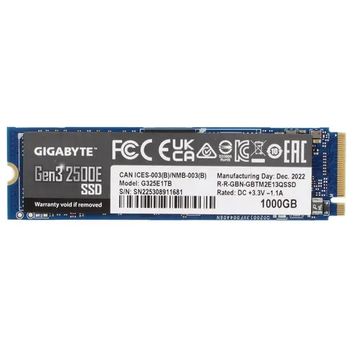 

SSD накопитель GIGABYTE M.2 2280 1 ТБ (G325E1TB)