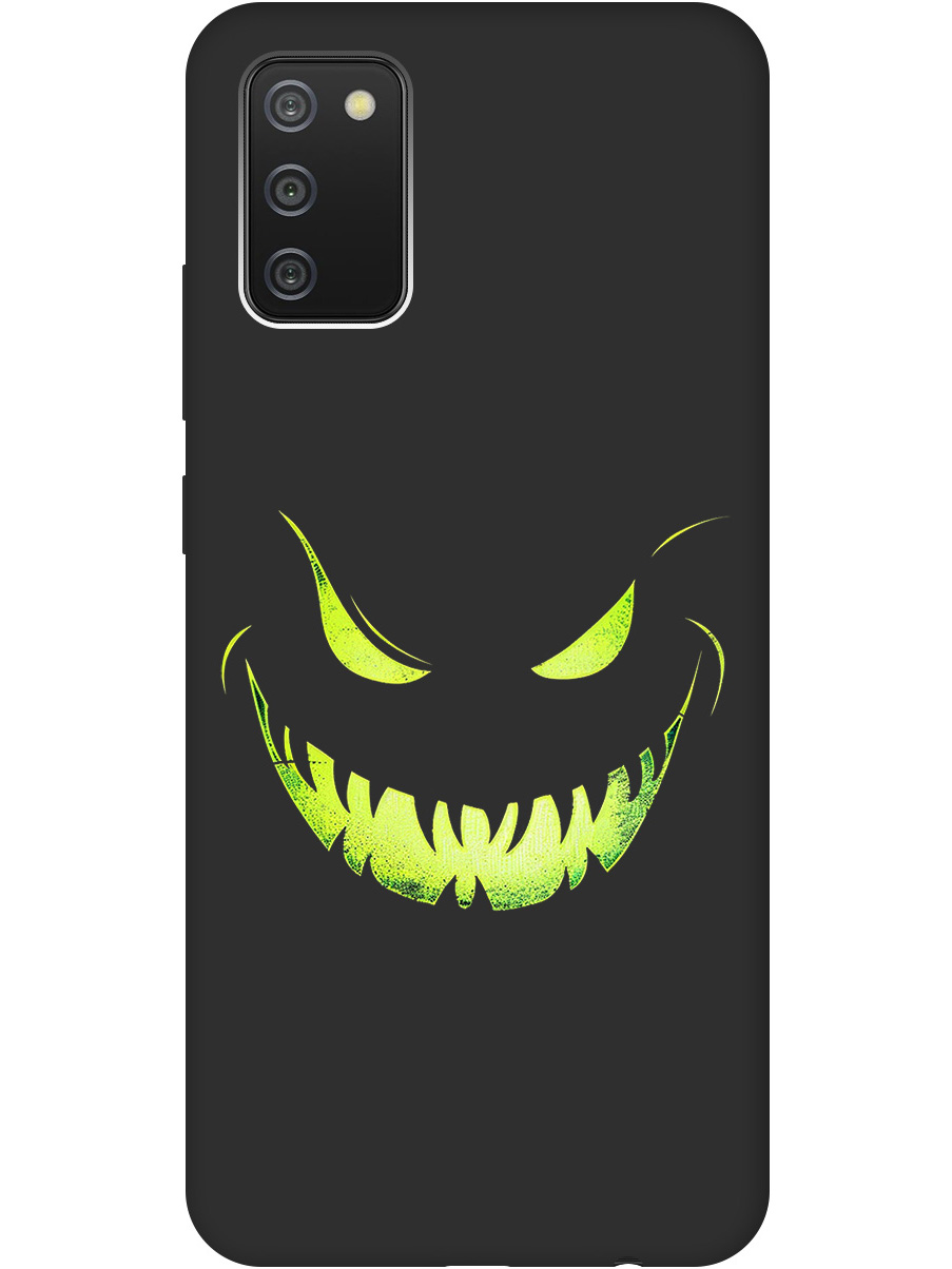

Силиконовый чехол на Samsung Galaxy A02s с принтом "Зловещая улыбка" матовый черный, Черный;зеленый, 723602972