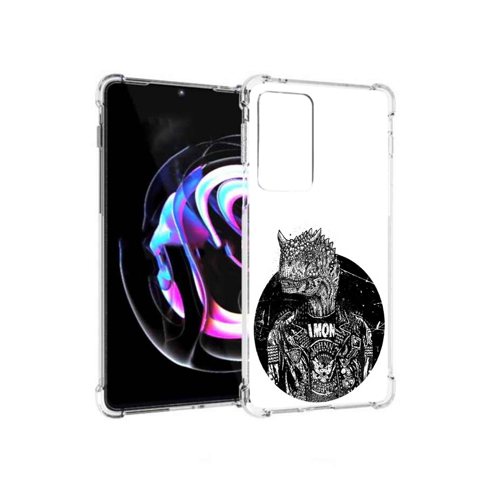 

Чехол MyPads Tocco для Motorola Moto Edge 20 Pro динозавр в куртке (PT227063.364.328), Прозрачный, Tocco