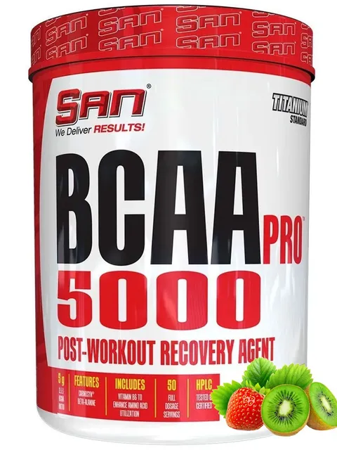 Аминокислоты SAN BCAA -Pro 5000 (345 гр.) - Клубника-киви / БЦАА порошок