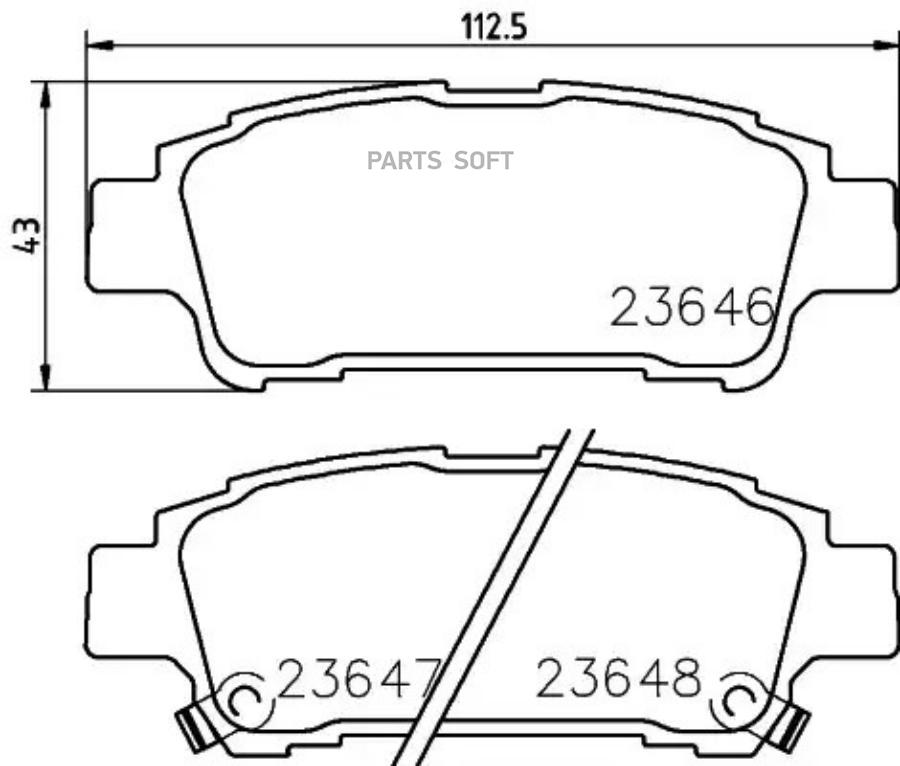 

Колодки тормозные задн TOYOTA ALPHARD, AVENSIS VERSO, ISIS, NOAH, VOXY, PREVIA, SIENNA 03-