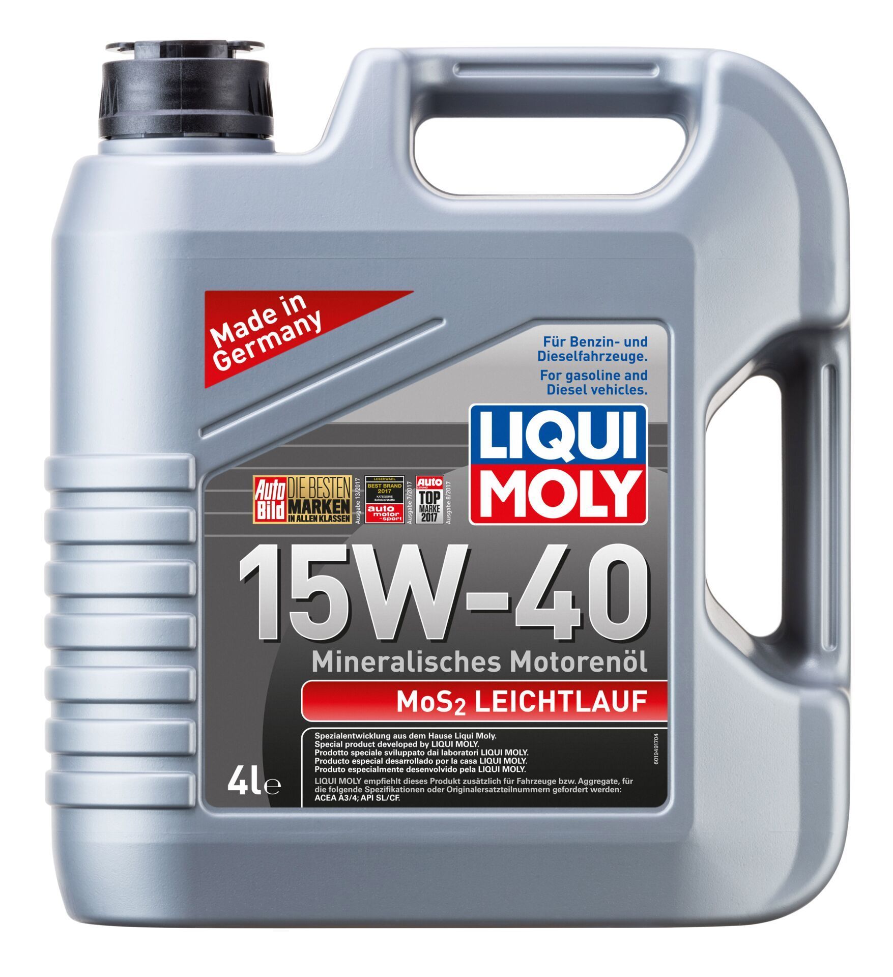 Моторное масло LIQUI MOLY Mos2 Leichtlauf 15W40 4л