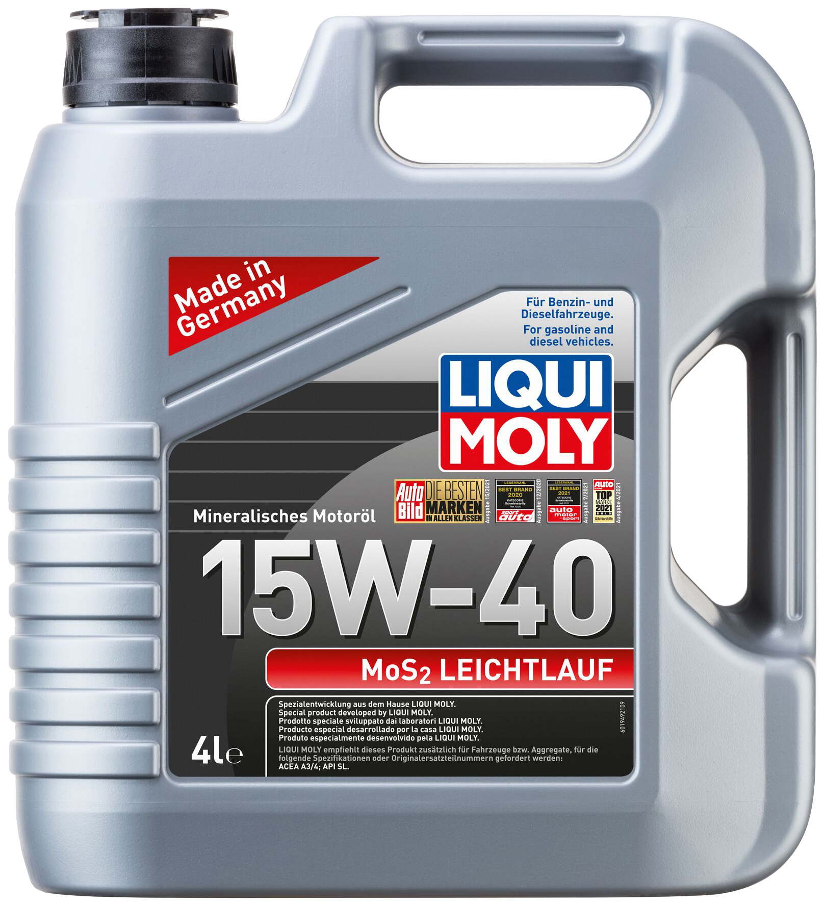 Моторное масло LIQUI MOLY Mos2 Leichtlauf 15W40 4л