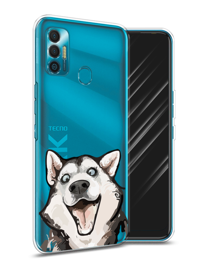 

Чехол Awog на Tecno Spark 7 "Радостный хаски", Разноцветный, 301050-1