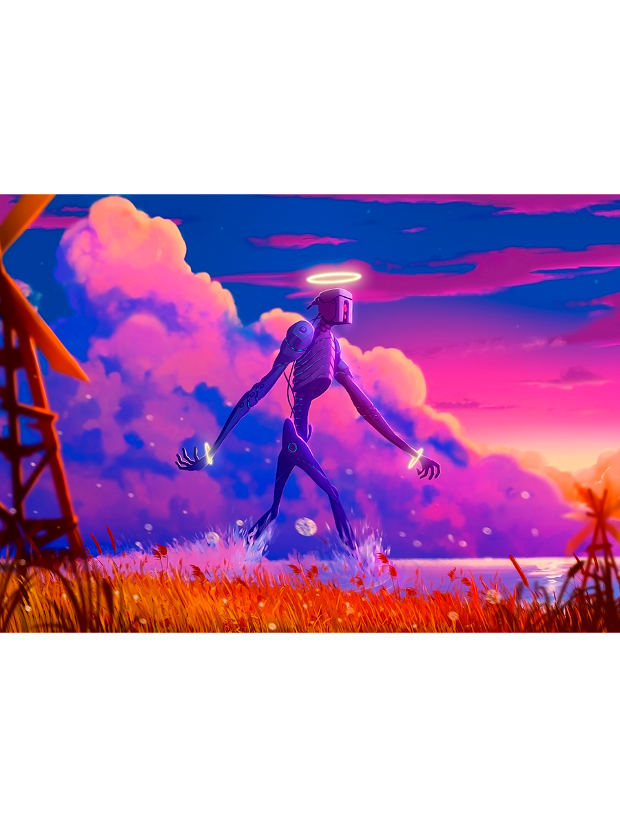 

Постер DRABS А2 Гигантский робот идущий по реке