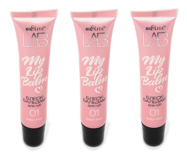 Блеск-бальзам для губ Белита Lab colour My Lipbalm тон 01 Shiny Pink 15 мл 3 шт