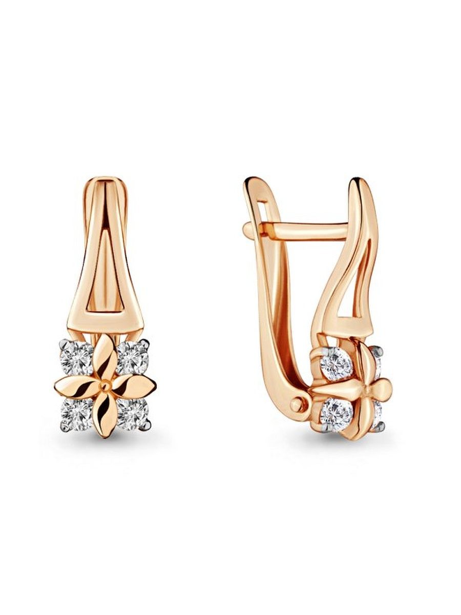 

Серьги из золота TEO MAORI 846672.8, фианит, 846672.8