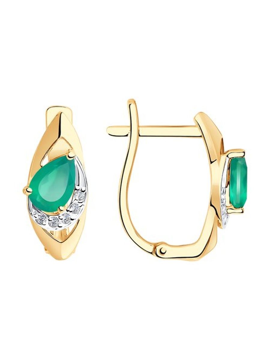 

Серьги из золота TEO MAORI 837725964, агат/фианит, 837725964