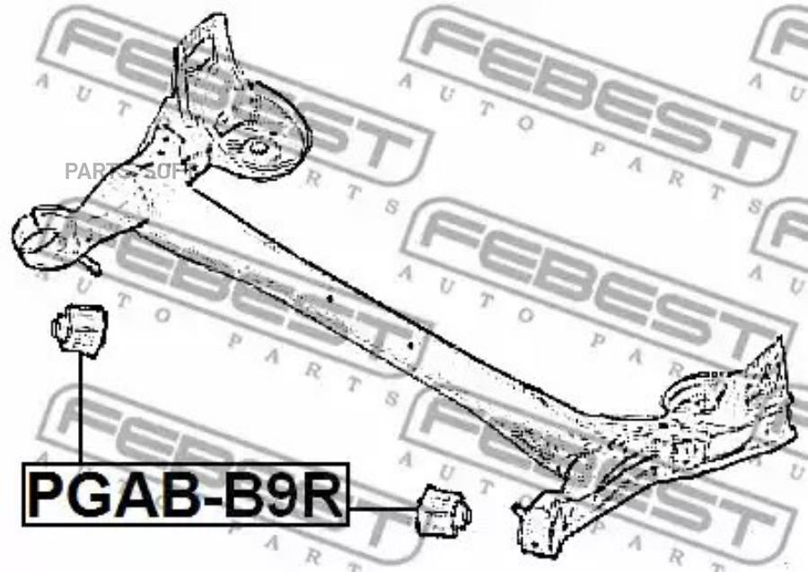 

Сайлентблок задней балки peugeot partner 08 febest pgab-b9r