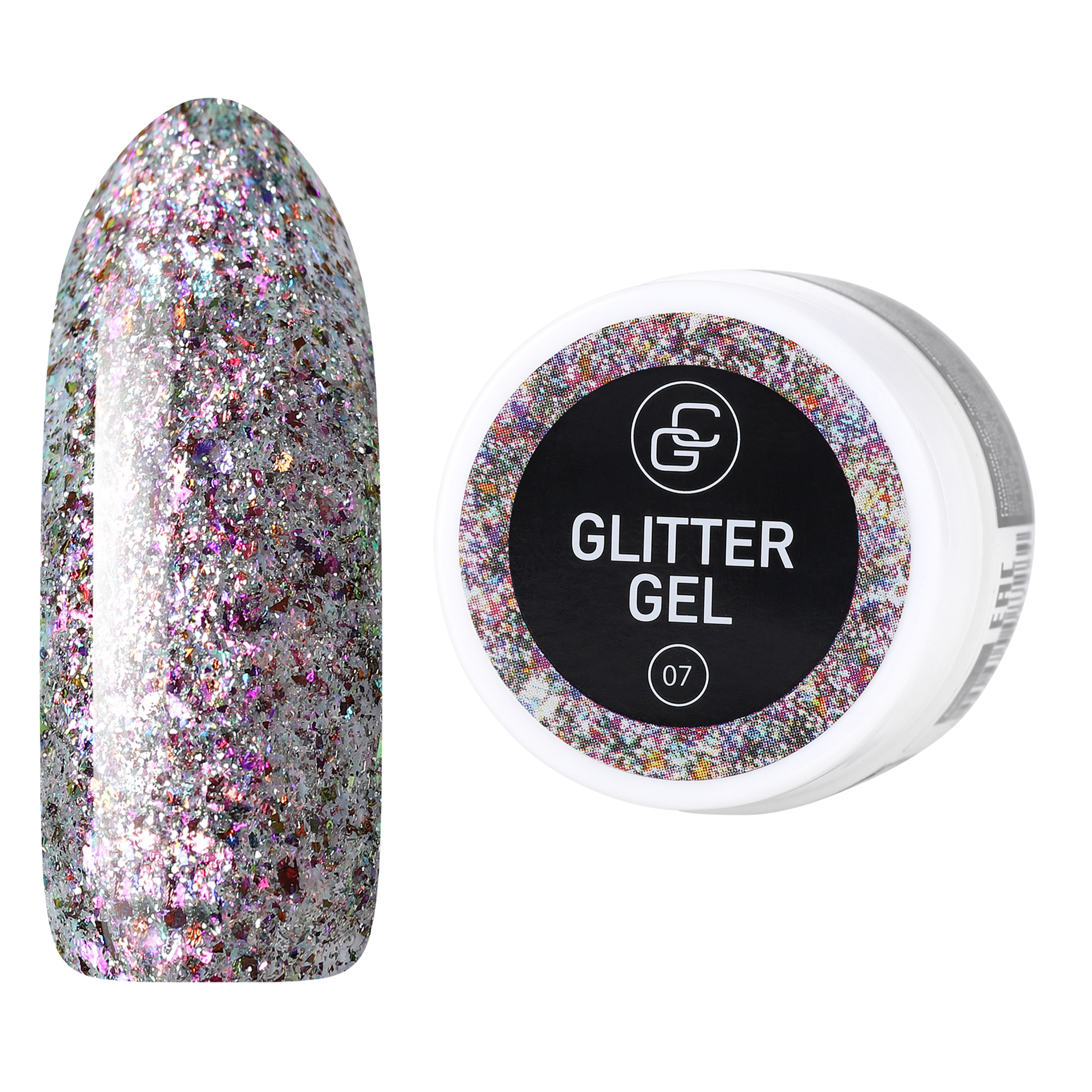 

Гель-лак для ногтей Giorgio Capachini Glitter Gel №07, Розовый;серебристый