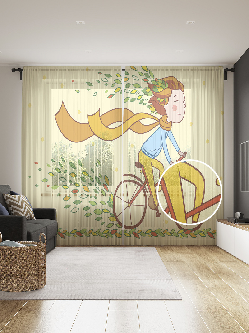 

Фототюль JoyArty "Сон на луне", 145x265см (2 полотна со шторной лентой + 50 крючков), Сон на луне