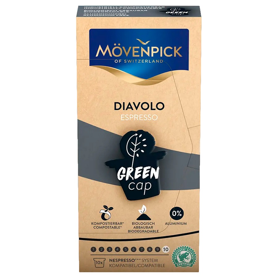 Кофе Movenpick Espresso Diavolo Green Cap 10 капсул по 5,8г