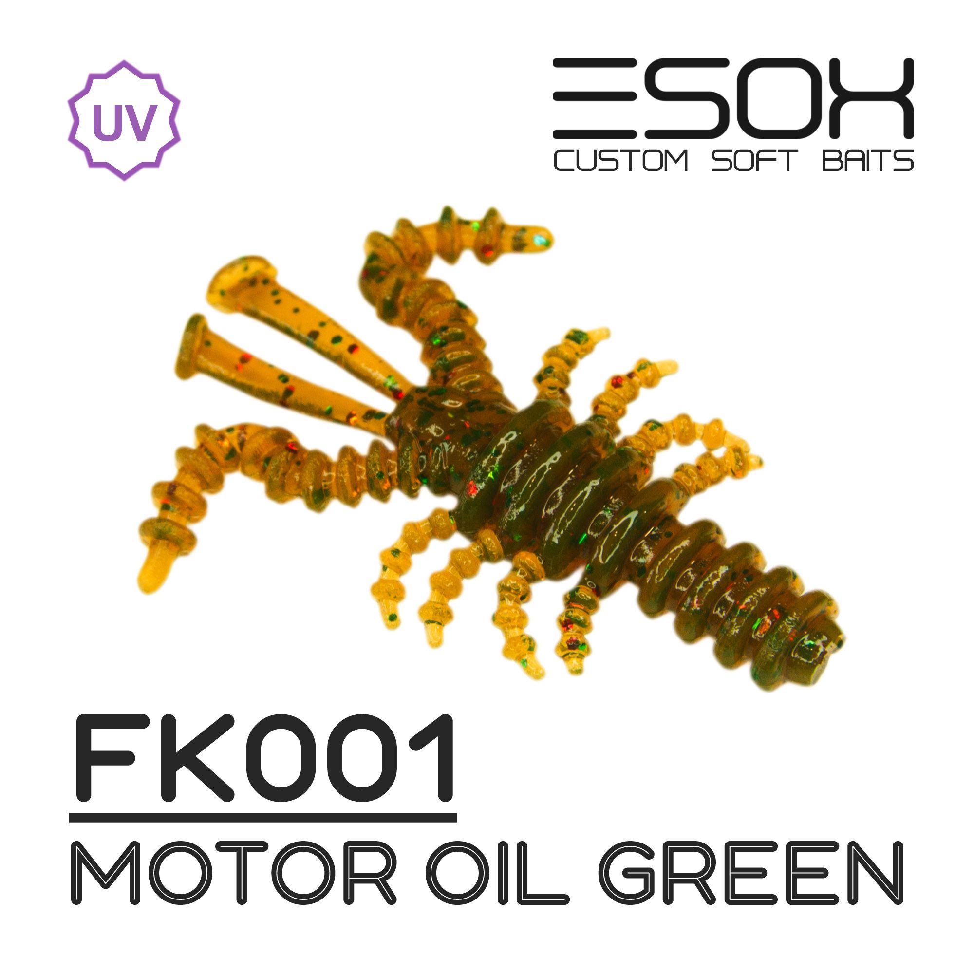 

Силиконовая приманка Esox Musya 35 мм цвет FK001 Motor Oil Green 9 шт, Musya