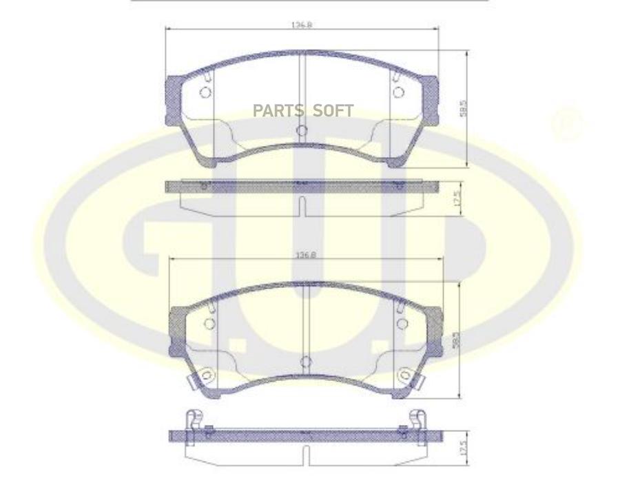 

Колодки Пер Maz 6 1.8/2.0Dt/2.2Dt/2.5I 05- G.U.D GBP119602