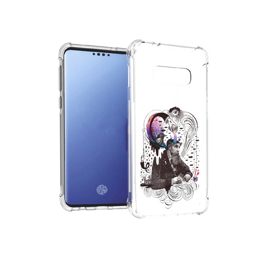 

Чехол MyPads Tocco для Samsung Galaxy S10E абстракция думающий мужчина (PT145748.492.210), Прозрачный, Tocco