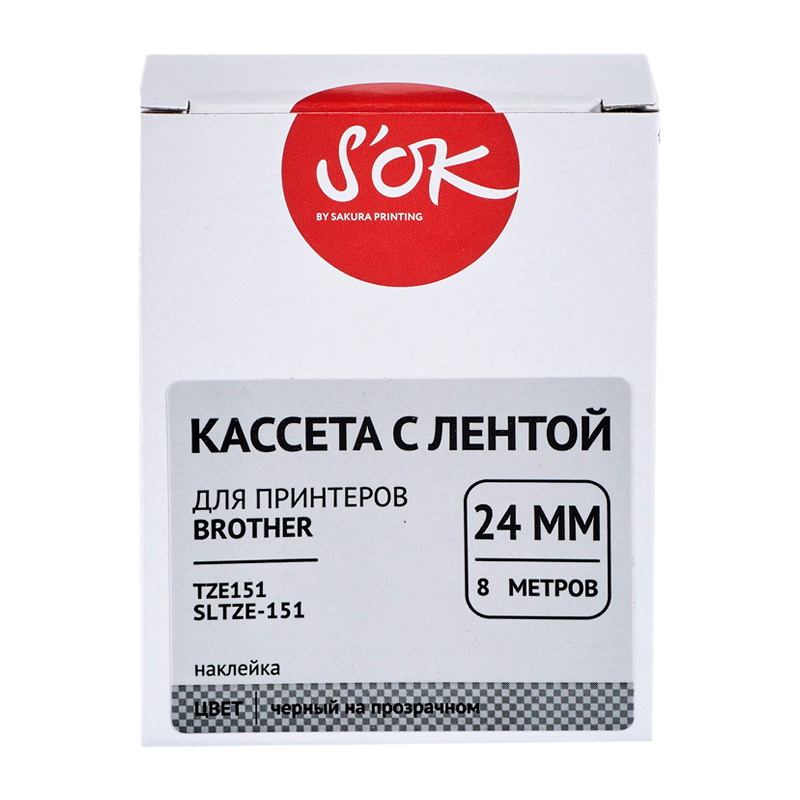

Ленточный картридж для ленточных принтеров SAKURA (SLTZE231) белый, совместимый