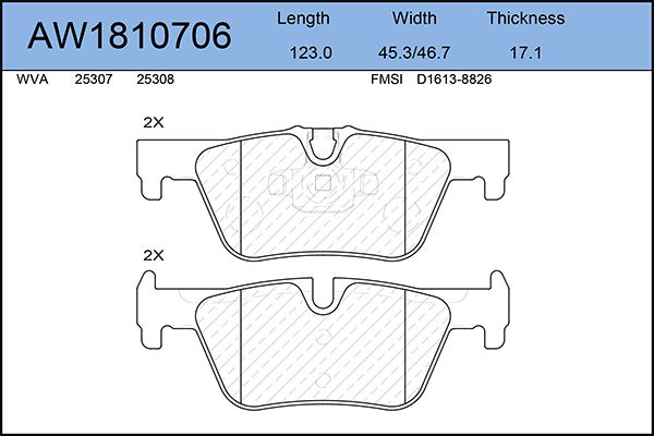 Тормозные колодки AywiParts дисковые AW1810706