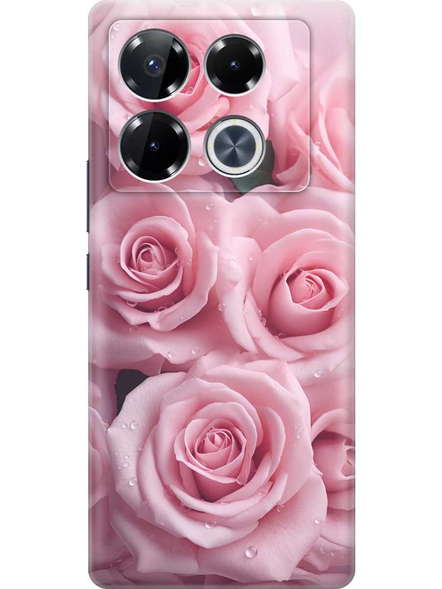 

Силиконовый чехол на Infinix Note 40 Pro / 40 Pro 5g / 40 Pro+ 5g с принтом "Букет роз", Прозрачный;розовый, 782627022