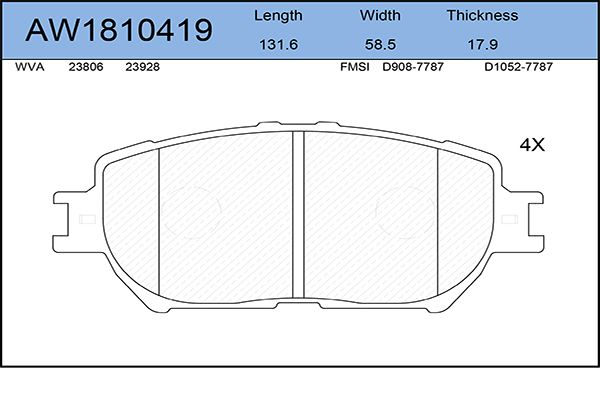 Тормозные колодки AywiParts дисковые AW1810419